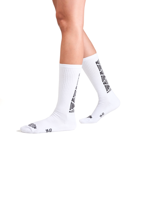 SX7385-100 | JACQUARD MID SOCKS 2 | WHITE