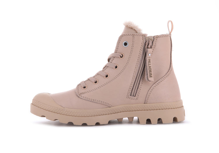 97223-278-M | PAMPA HI ZIP LEATHER S | NUDE LIGHT