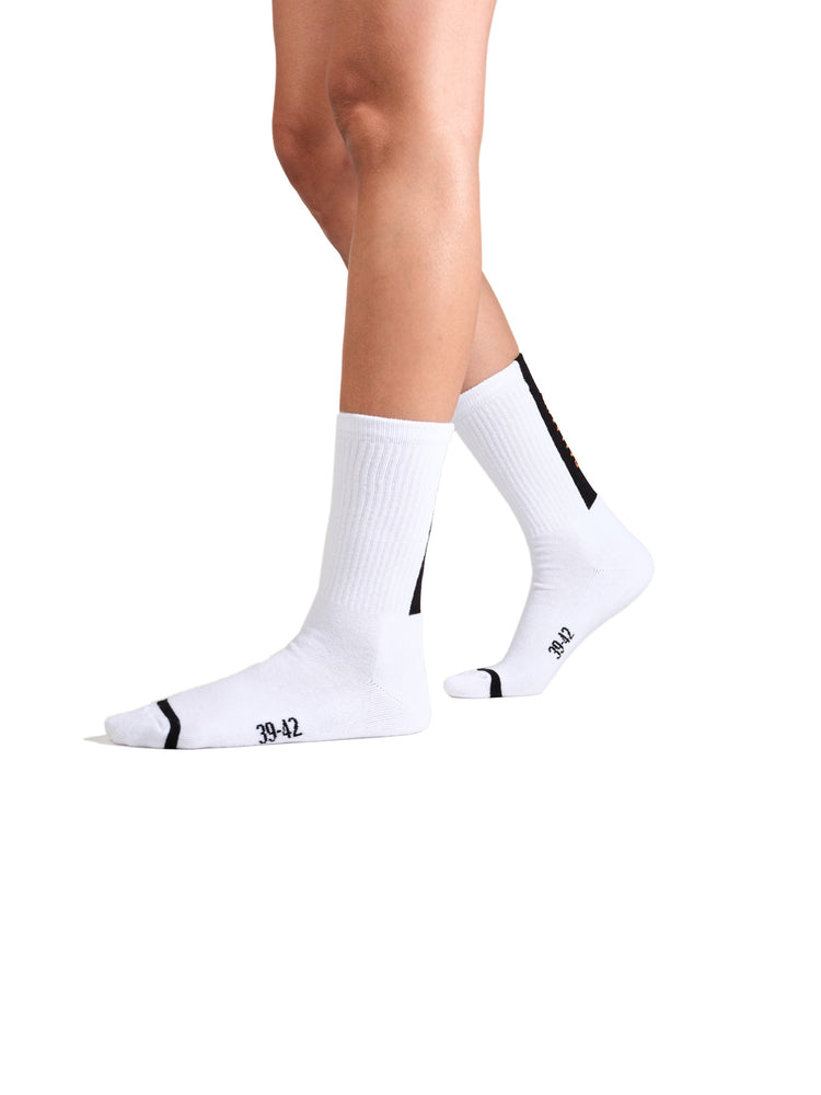 SX7384-100 | JACQUARD MID SOCKS 1 | WHITE