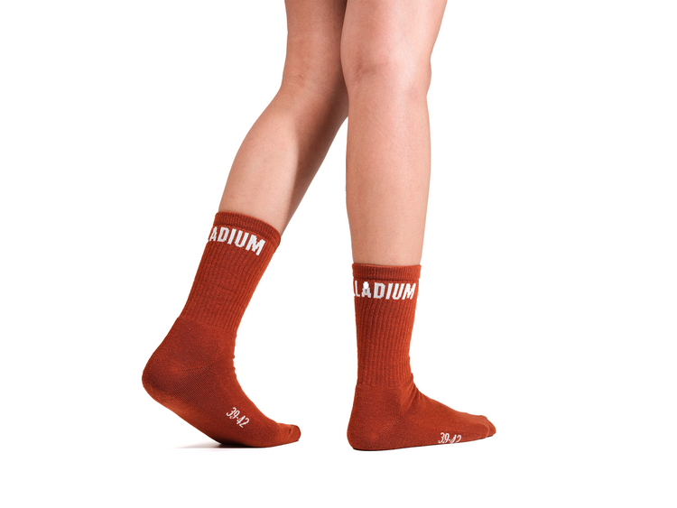SX7410-213 | MID HT LOGO SOCK 01 | BURNT BROWN